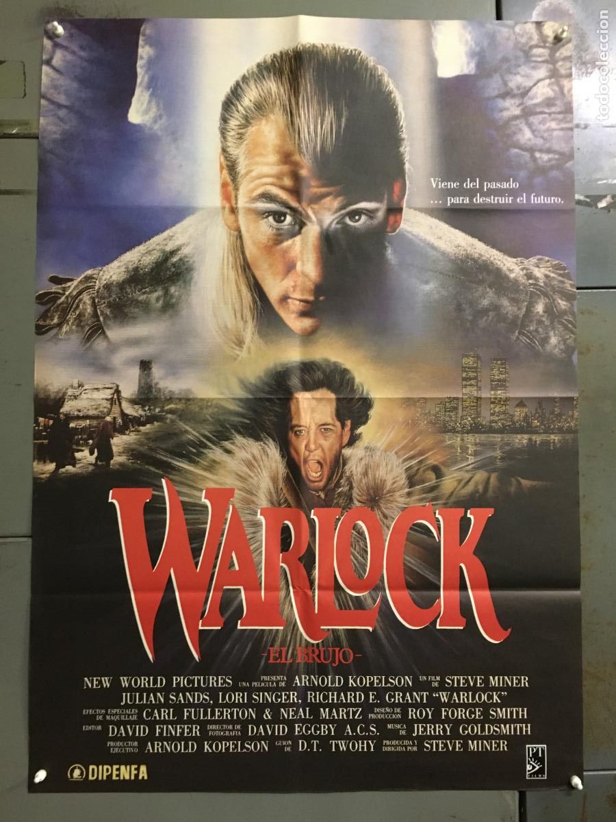 Cine: AFQ27 WARLOCK EL BRUJO JULIAN SANDS RICHARD E. GRANT POSTER ORIGINAL 70X100 ESTRENO h2