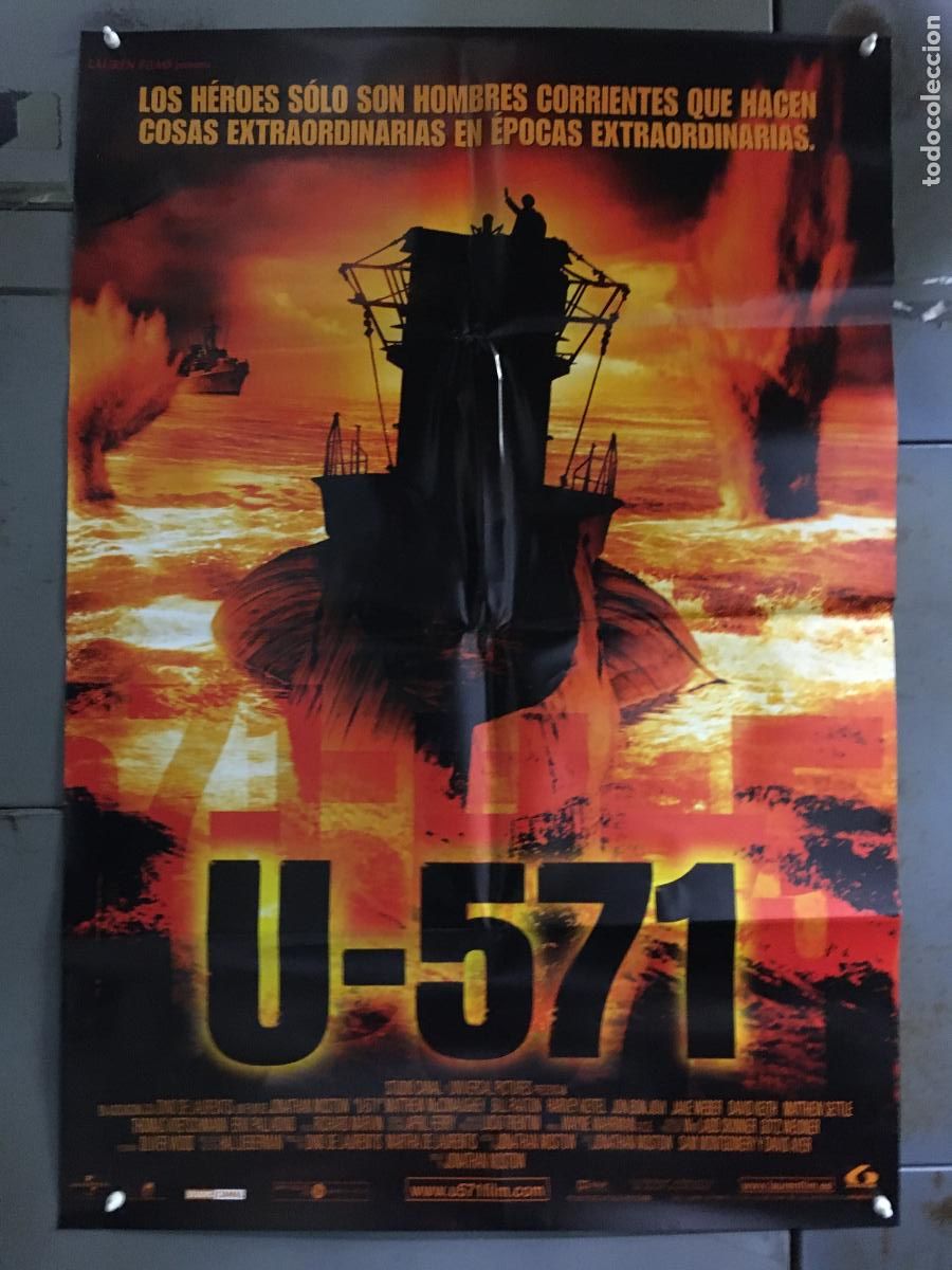 Kino: AFQ29 U-571 HARVEY KEYTEL JON BON JOVI POSTER ORIGINAL ESTRENO 70X100 h5