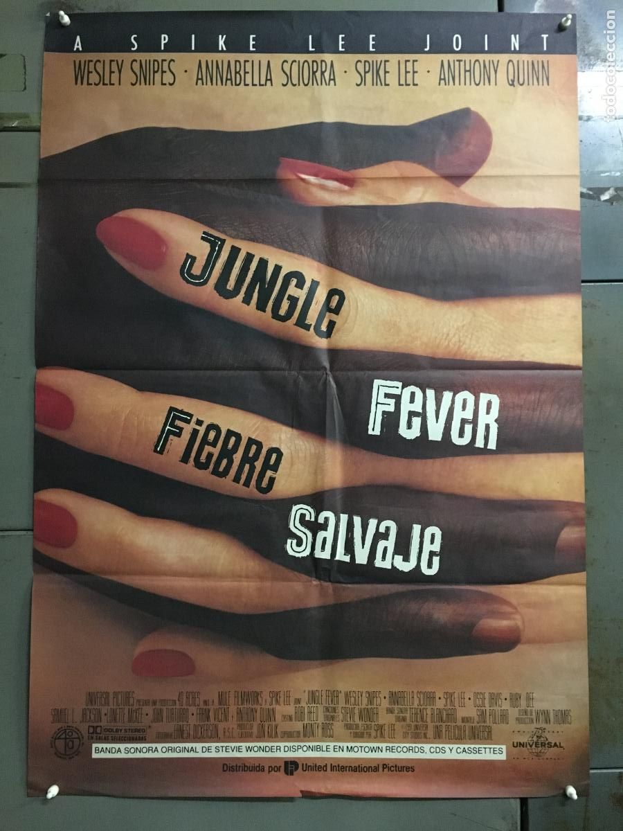 Cine: AFQ33 FIEBRE SALVAJE JUNGLE FEVER SPIKE LEE WESLEY SNIPES POSTER ORIGINAL 70X100 ESTRENO h3