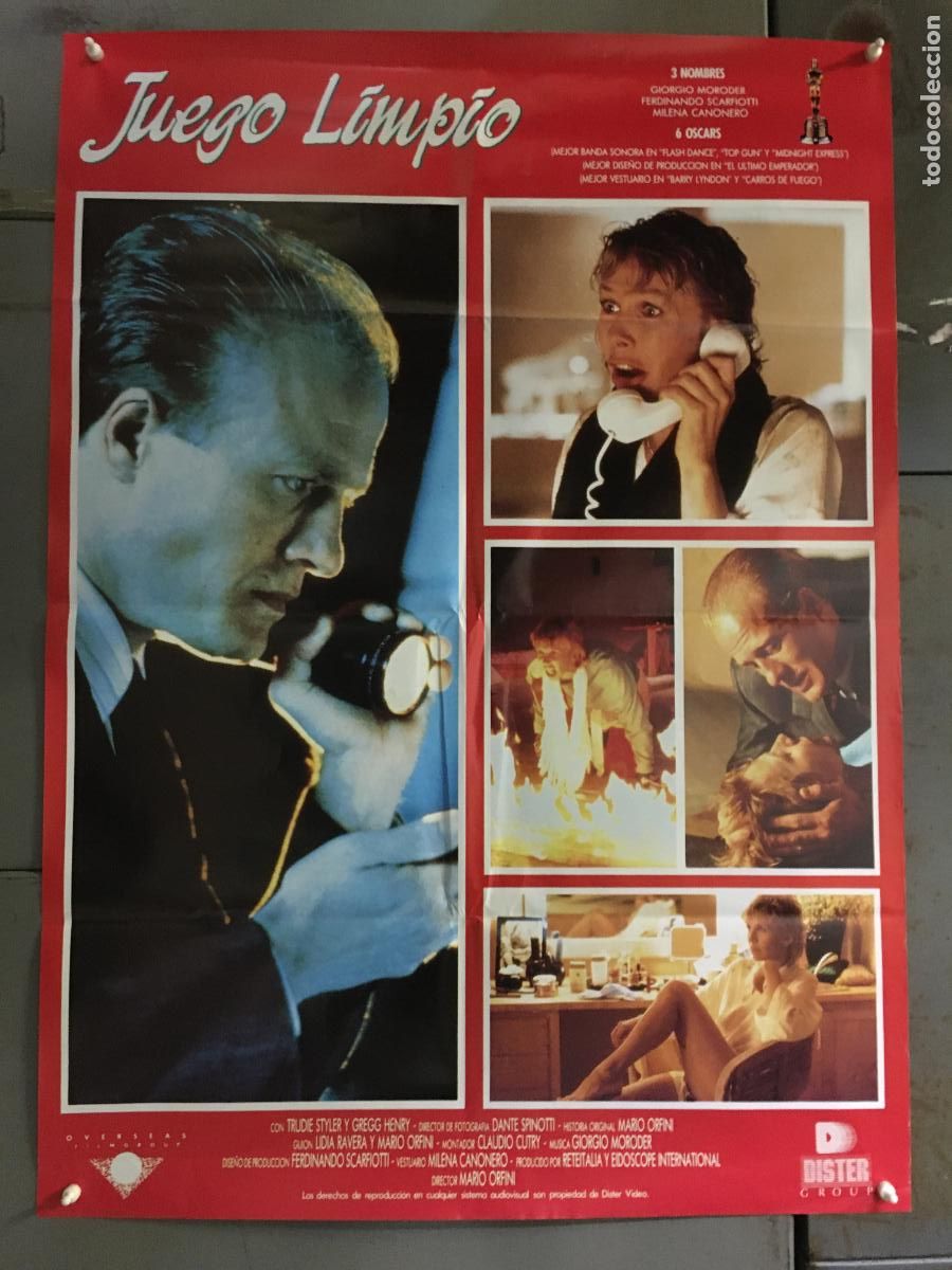 Cine: AFQ37 JUEGO LIMPIO MARIO ORFINI GREGG HENRY GIALLO POSTER ORIGINAL 70X100 ESTRENO h5