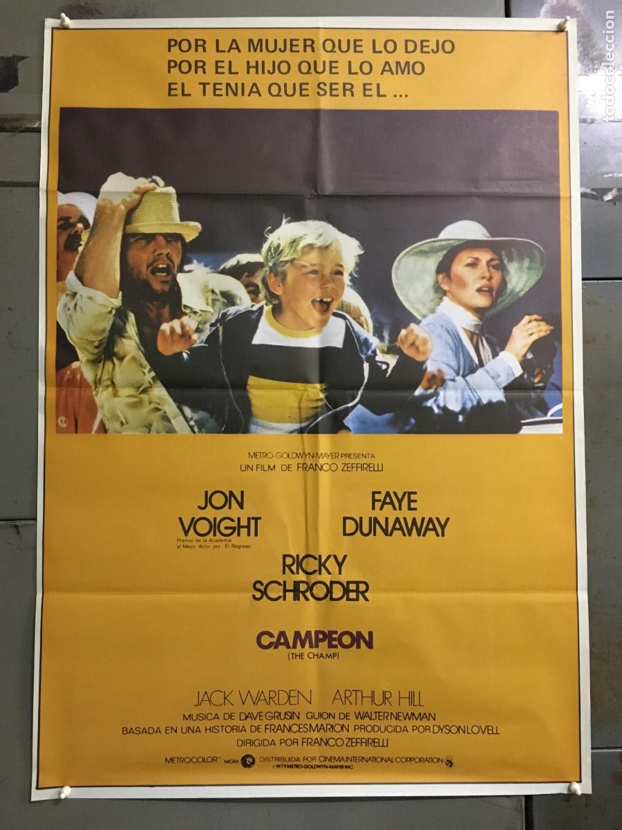 Cine: AFQ39 CAMPEON THE CHAMP JOHN VOIGHT FAYE DUNAWAY RICKY SCHRODER POSTER ORIGINAL ESTRENO 70X100 h7