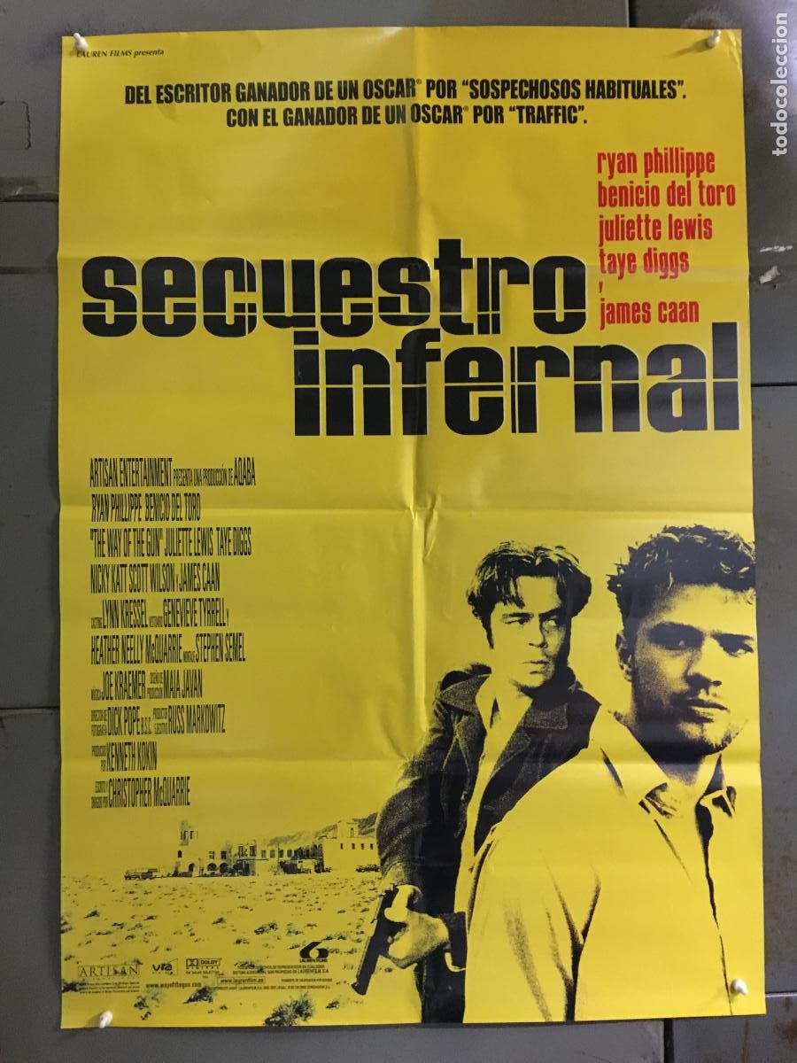 Cine: AFQ45 SECUESTRO INFERNAL RYAN PHILLIPPE BENICIO DEL TORO POSTER ORIGINAL 70X100 ESTRENO h4