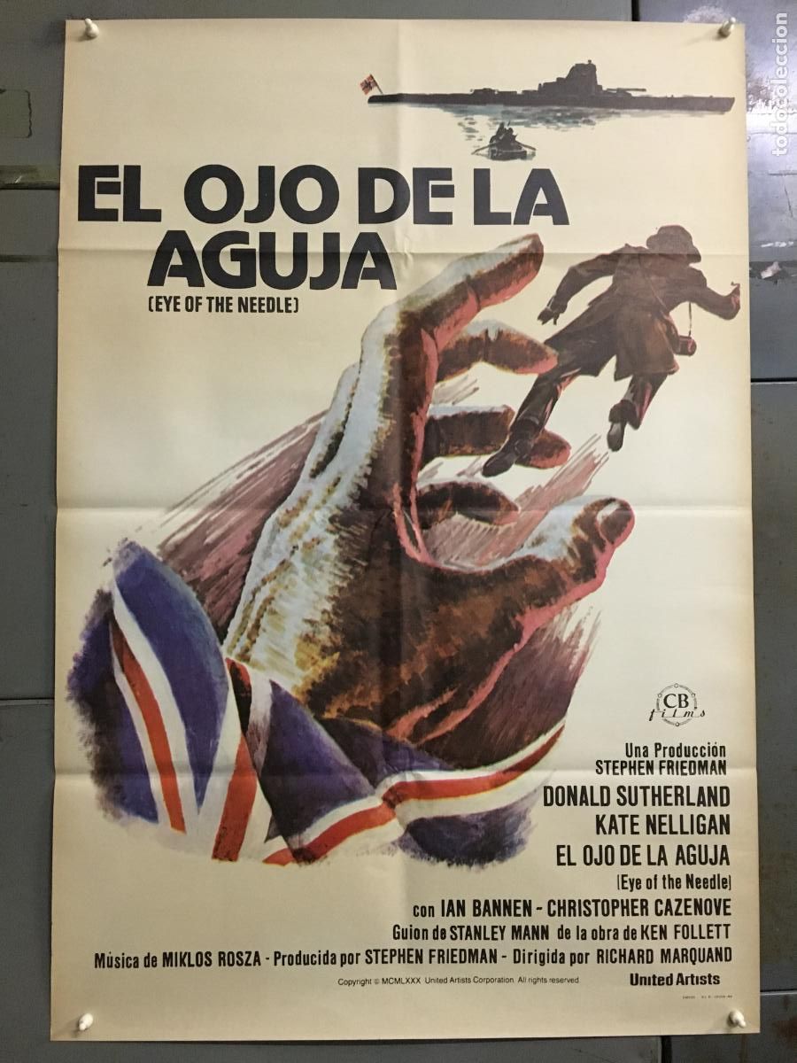 Kino: AFQ46 EL OJO DE LA AGUJA DONALD SUTHERLAND segunda guerra mundial POSTER ORIGINAL 70X100 h6