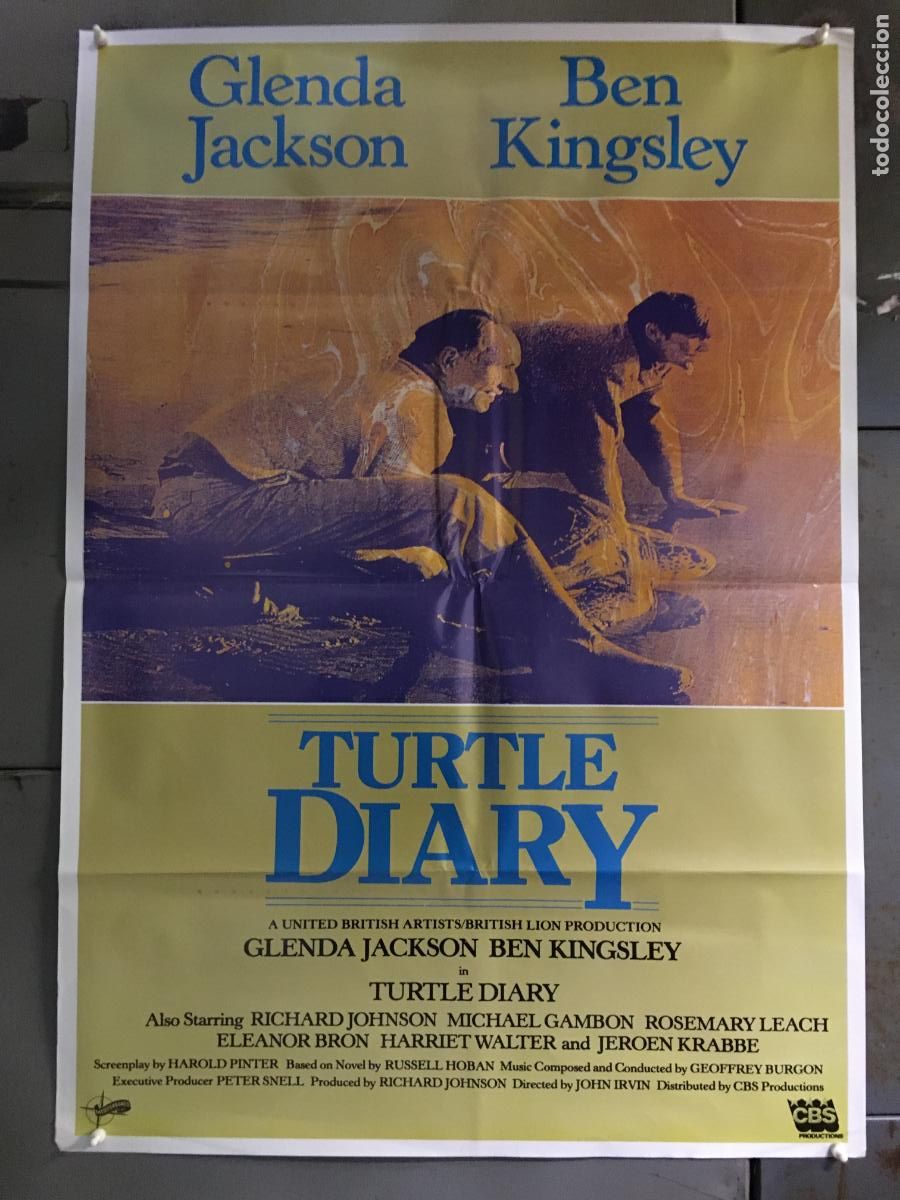 Cine: AFQ47 TURTLE DIARY GLENDA JACKSON POSTER ORIGINAL 70X100 ESTRENO h10