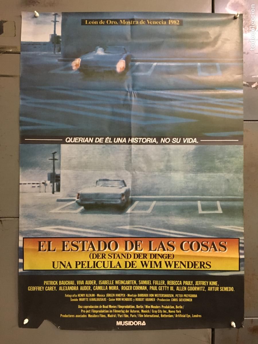 Cine: AFQ50 EL ESTADO DE LAS COSAS WIM WENDERS POSTER ORIGINAL 70X100 ESTRENO h1