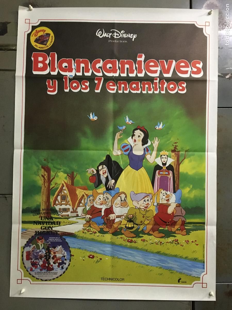 Cine: AFQ51 BLANCANIEVES Y LOS 7 ENANITOS WALT DISNEY POSTER ORIGINAL 70X100 ESPA&Ntilde;OL R-83 h5
