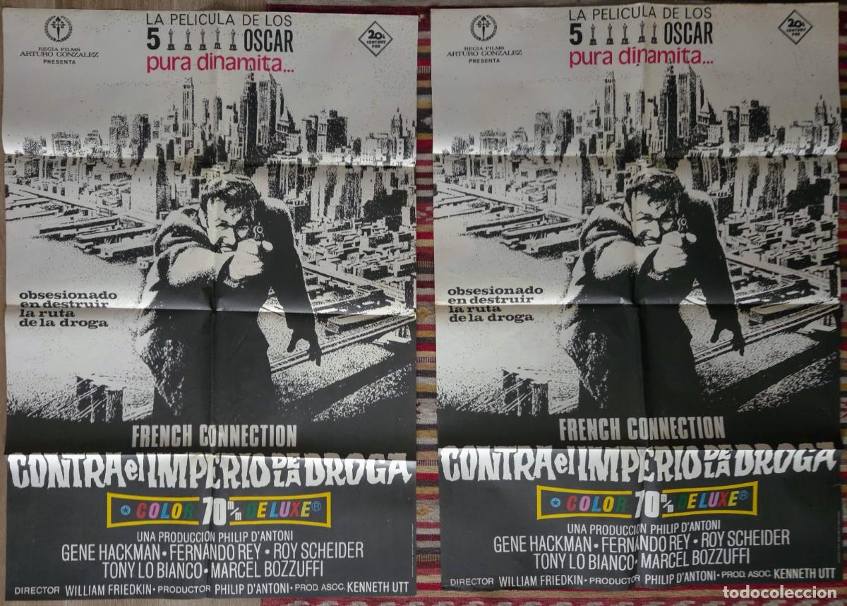 Cine: FRENCH CONNECTION - CONTRA EL IMPERIO DE LA DROGA 1972 &middot; 2 CARTELES ORIGINALES + 11 FOTOCROMOS