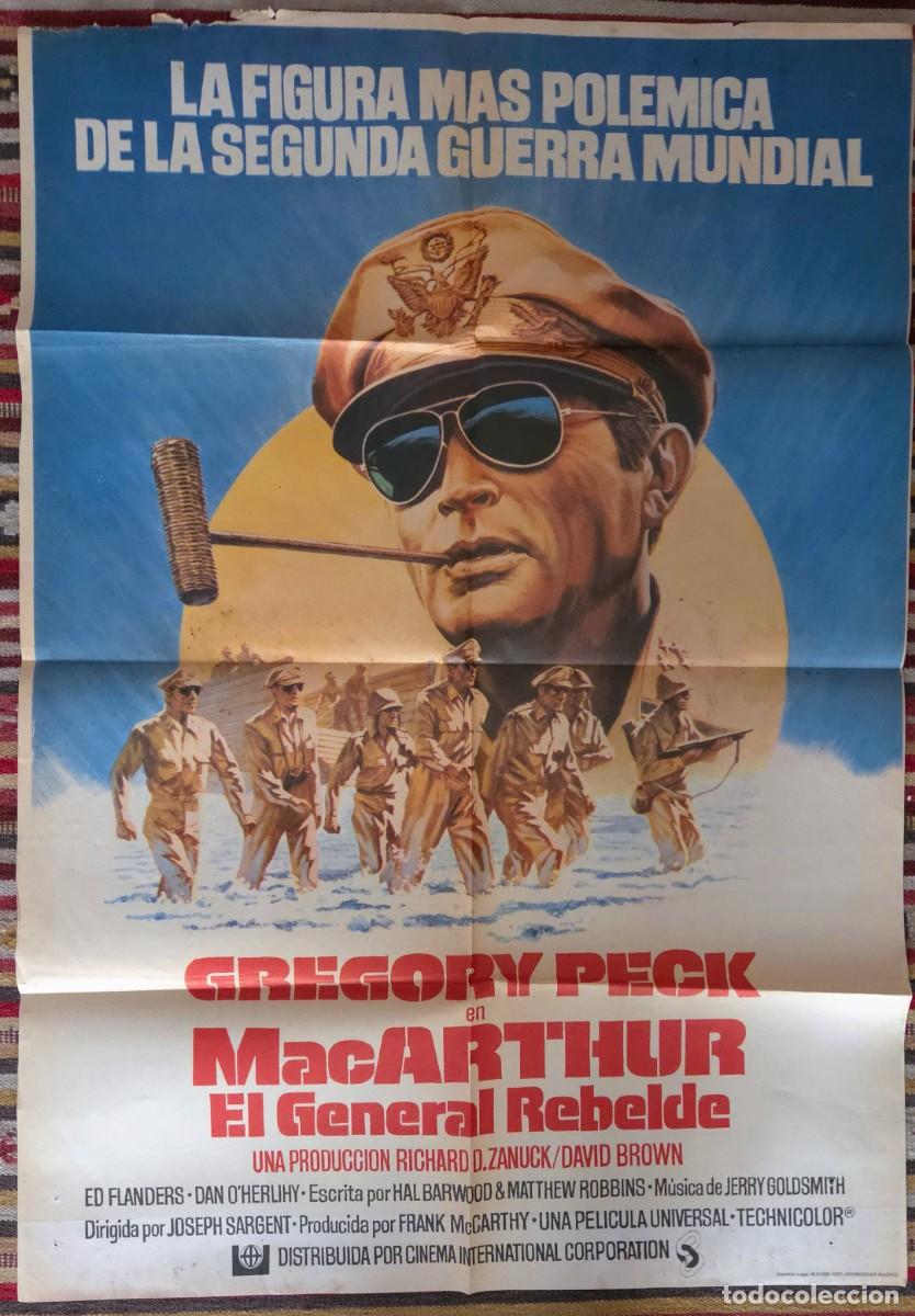 Cine: MacArthur El General Rebelde 1977 &ndash; Cartel original estreno Gregory Peck