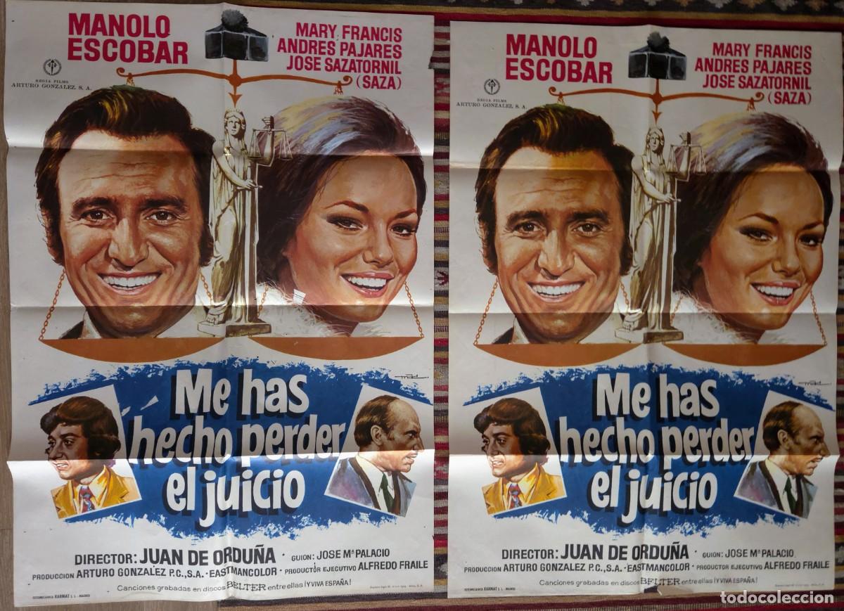 Cine: ME HAS HECHO PERDER EL JUICIO 1974 &ndash; 2 CARTELES ORIGINALES + 11 FOTOCROMOS MANOLO ESCOBAR