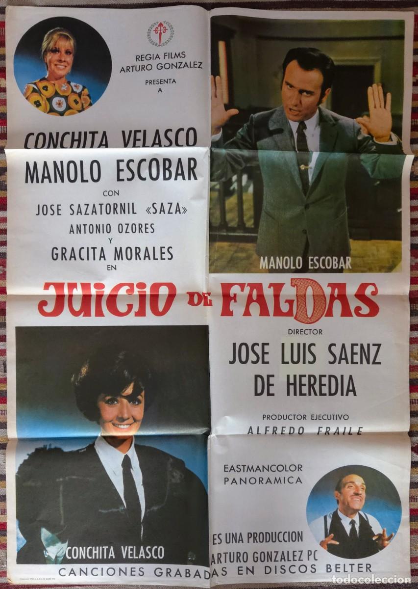Cine: JUICIO DE FALDAS &ndash; Cartel original 1975 &ndash; Manolo Escobar y Conchita Velasco