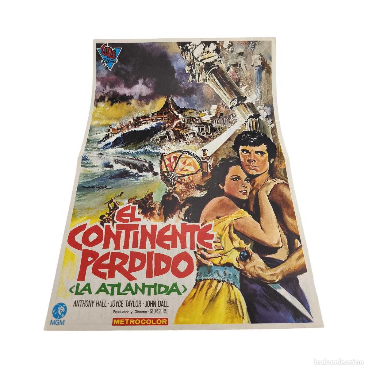 Cine: El Continente Perdido: La Atl&aacute;ntida (1961) - Gu&iacute;a de Prensa / Cartel Desplegable de Cine (MGM / Cire