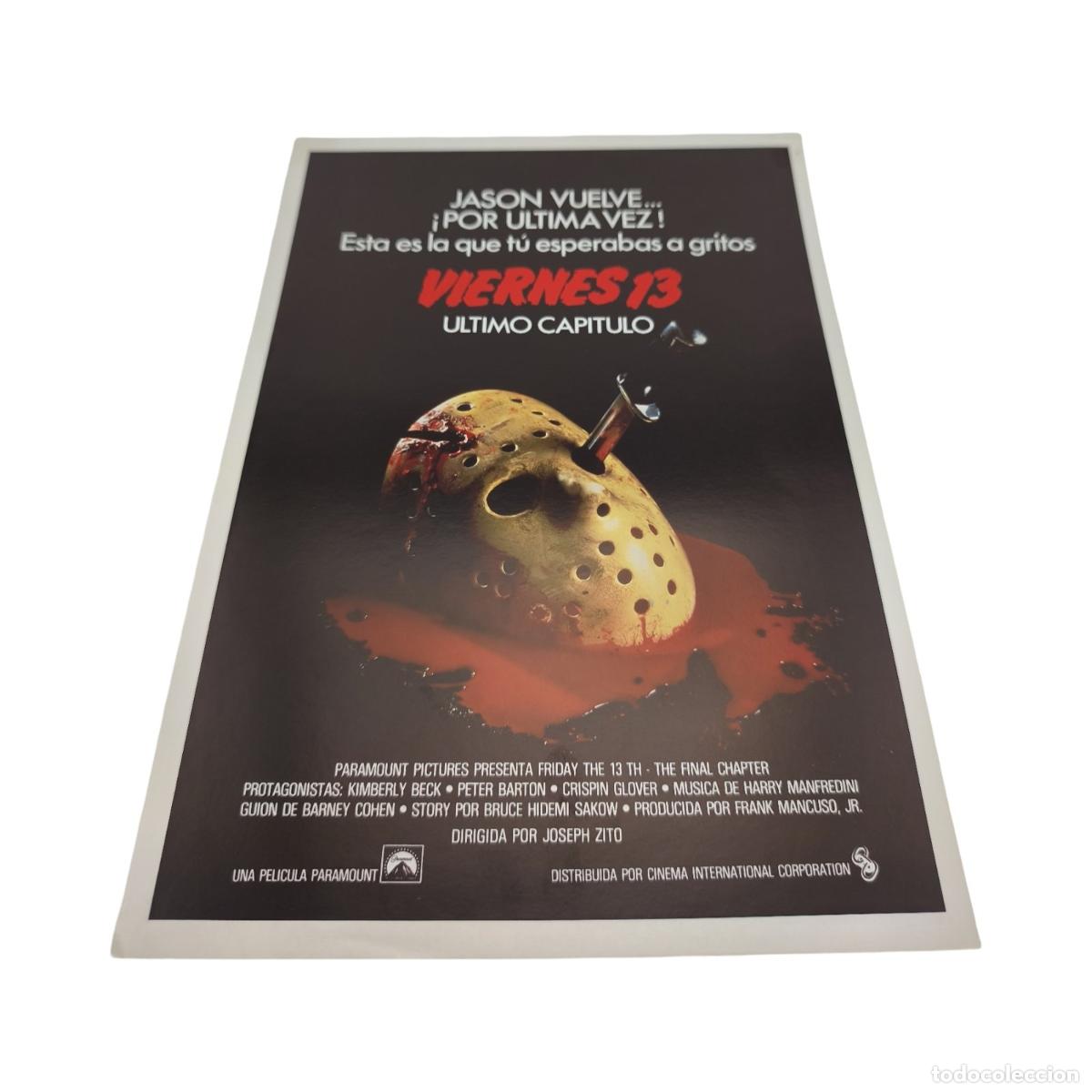 Cine: Viernes 13 &Uacute;ltimo Cap&iacute;tulo (1984) - Gu&iacute;a de Prensa / Press Kit Desplegable (CIC / Paramount, 42x30 c