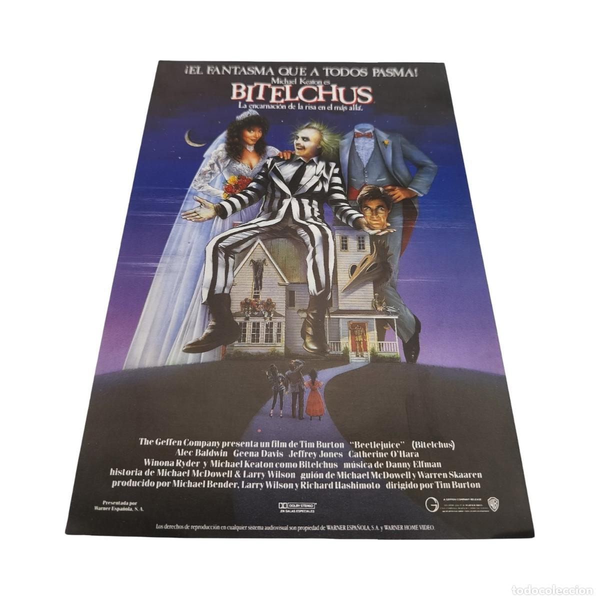Cine: Bitelch&uacute;s / Beetlejuice (1988) - Hoja de Prensa / Dosier Promocional Original (Tim Burton, 30x21 cm)