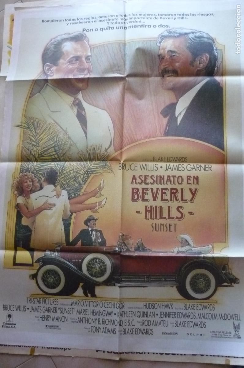 Cine: cartel cine 1 x 7o asesinato en beverly hills -bruce willis