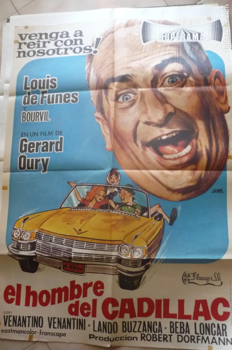 Cine: cartel cie 1 x 7o e hombre del cadillac louis de funes