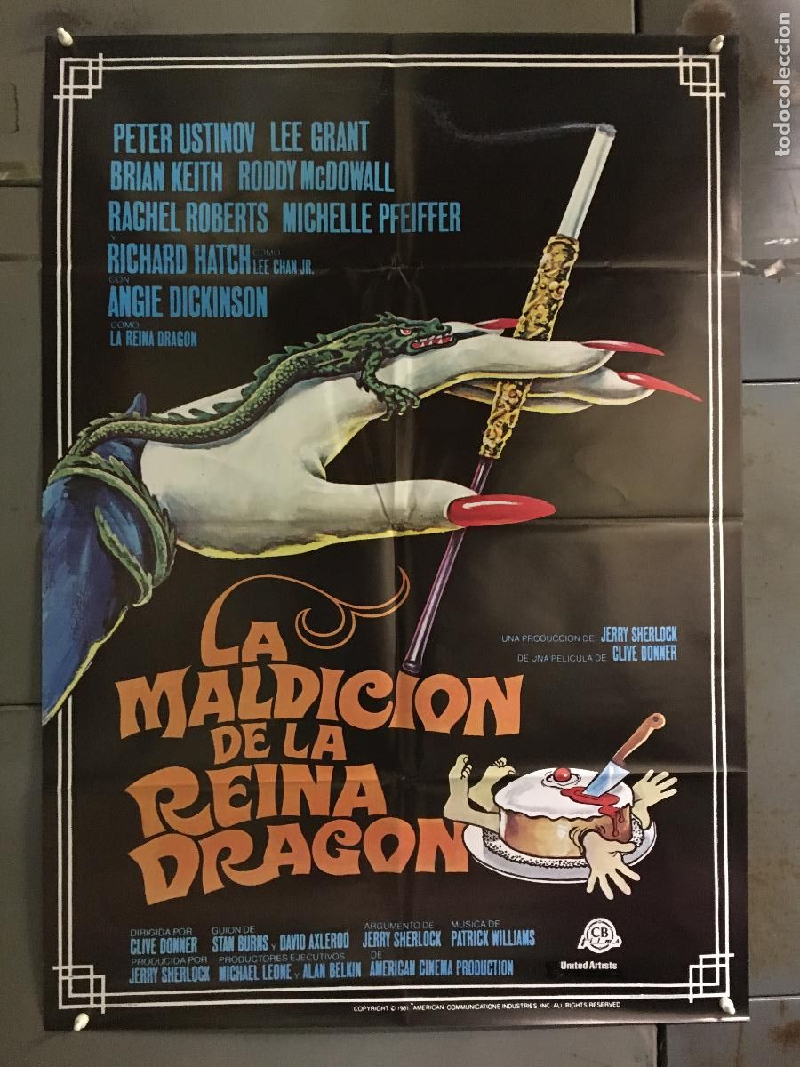 Cine: AFQ88 LA MALDICION DE LA REINA DRAGON CHARLIE CHAN MICHELLE PFEIFFER POSTER ORIG 70X100 ESTRENO h4