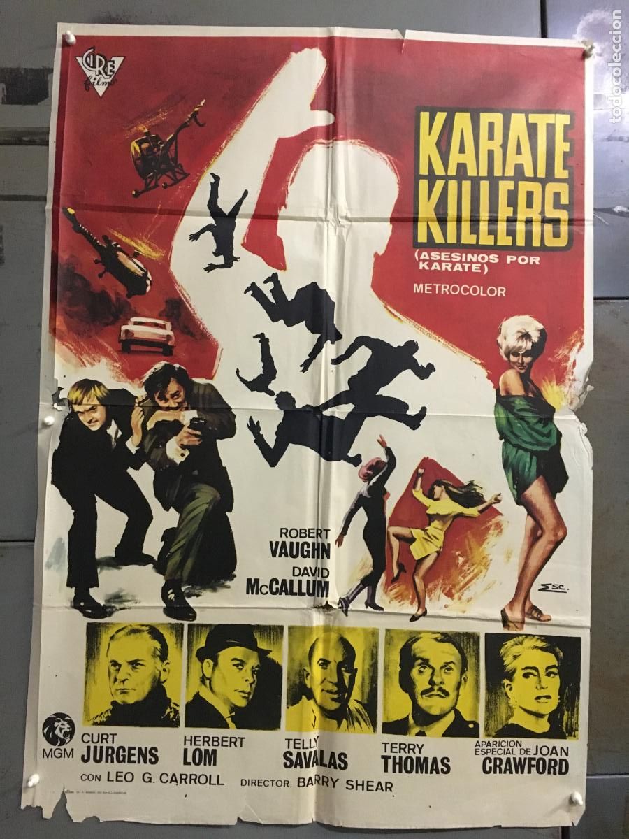 Cine: ODC C733 KARATE KILLERS AGENTE DE CIPOL ROBERT VAUGHN POSTER ORIGINAL 70X100 ESTRENO