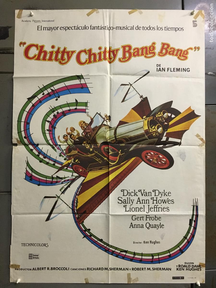 Cinema: ODC C736 CHITTY CHITTY BANG BANG DICK VAN DYKE IAN FLEMING 70 M/M POSTER ORIGINAL 70X100 ESTRENO