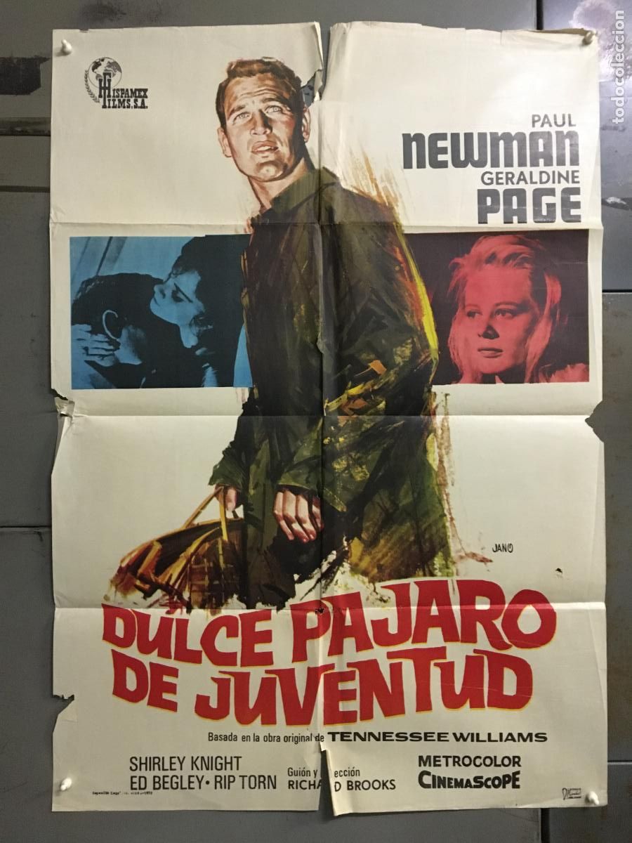 Cine: ODC C768 DULCE PAJARO DE JUVENTUD PAUL NEWMAN POSTER ORIGINAL 70X100 ESPA&Ntilde;OL R-72
