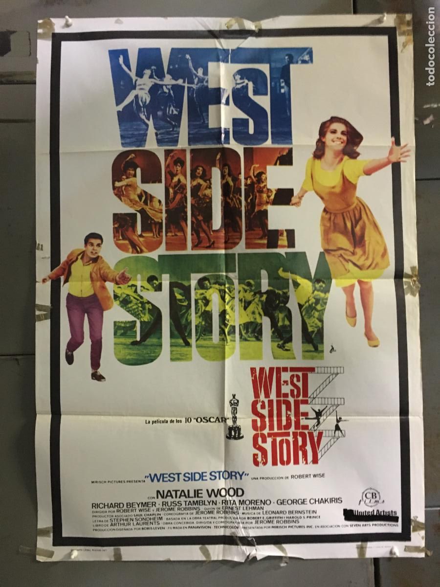 Cine: ODC C779 WEST SIDE STORY NATALIE WOOD GEORGE CHAKIRIS POSTER ORIGINAL 70X100 ESPA&Ntilde;OL R-71