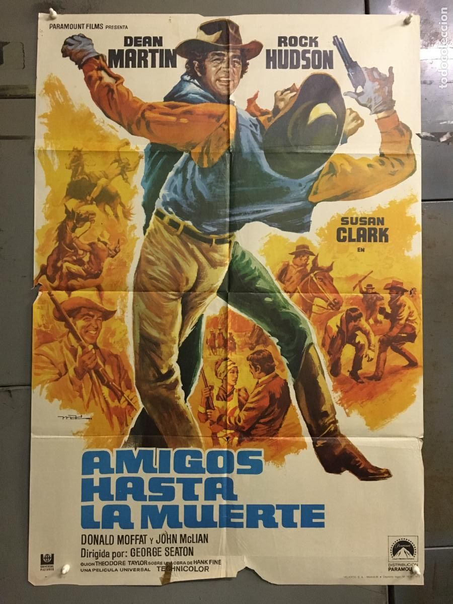 Cine: ODC C780 AMIGOS HASTA LA MUERTE DEAN MARTIN golpea ROCK HUDSON MAC POSTER ORIGINAL 70X100 ESTRENO