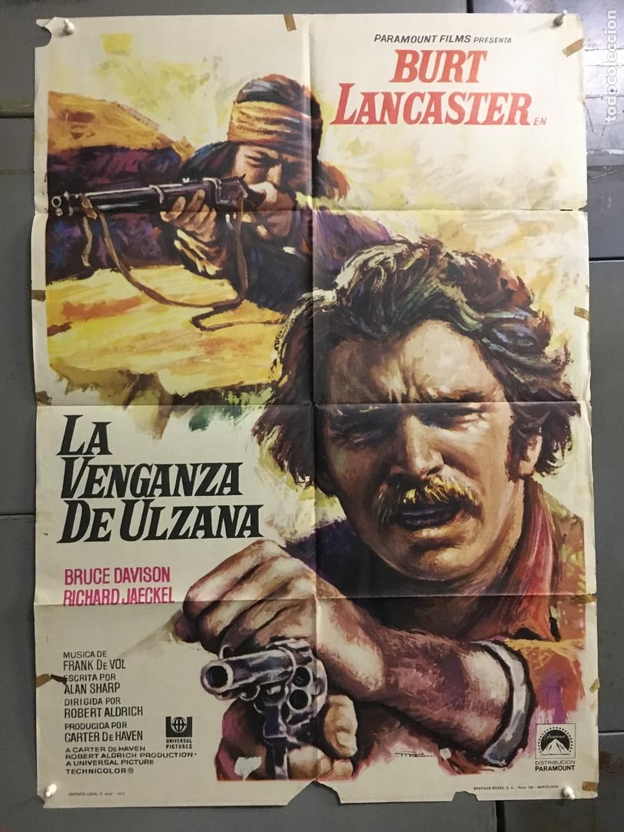 Cine: ODC C781 LA VENGANZA DE ULZANA BURT LANCASTER ROBERT ALDRICH MAC POSTER ORIGINAL 70X100 ESTRENO