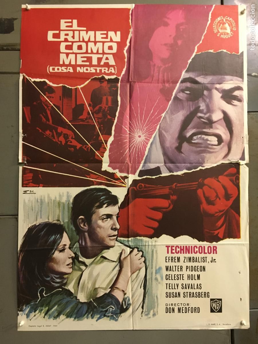 Cin&eacute;ma: ODC C786 EL CRIMEN COMO META EFREM ZIMBALIST WALTER PIDGEON POSTER ORIGINAL 70X100 ESTRENO