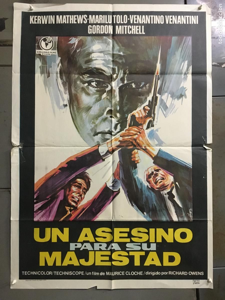 Cine: ODC C788 UN ASESINO PARA SU MAJESTAD KERWIN MATHEWS POSTER ORIGINAL ESTRENO 70X100