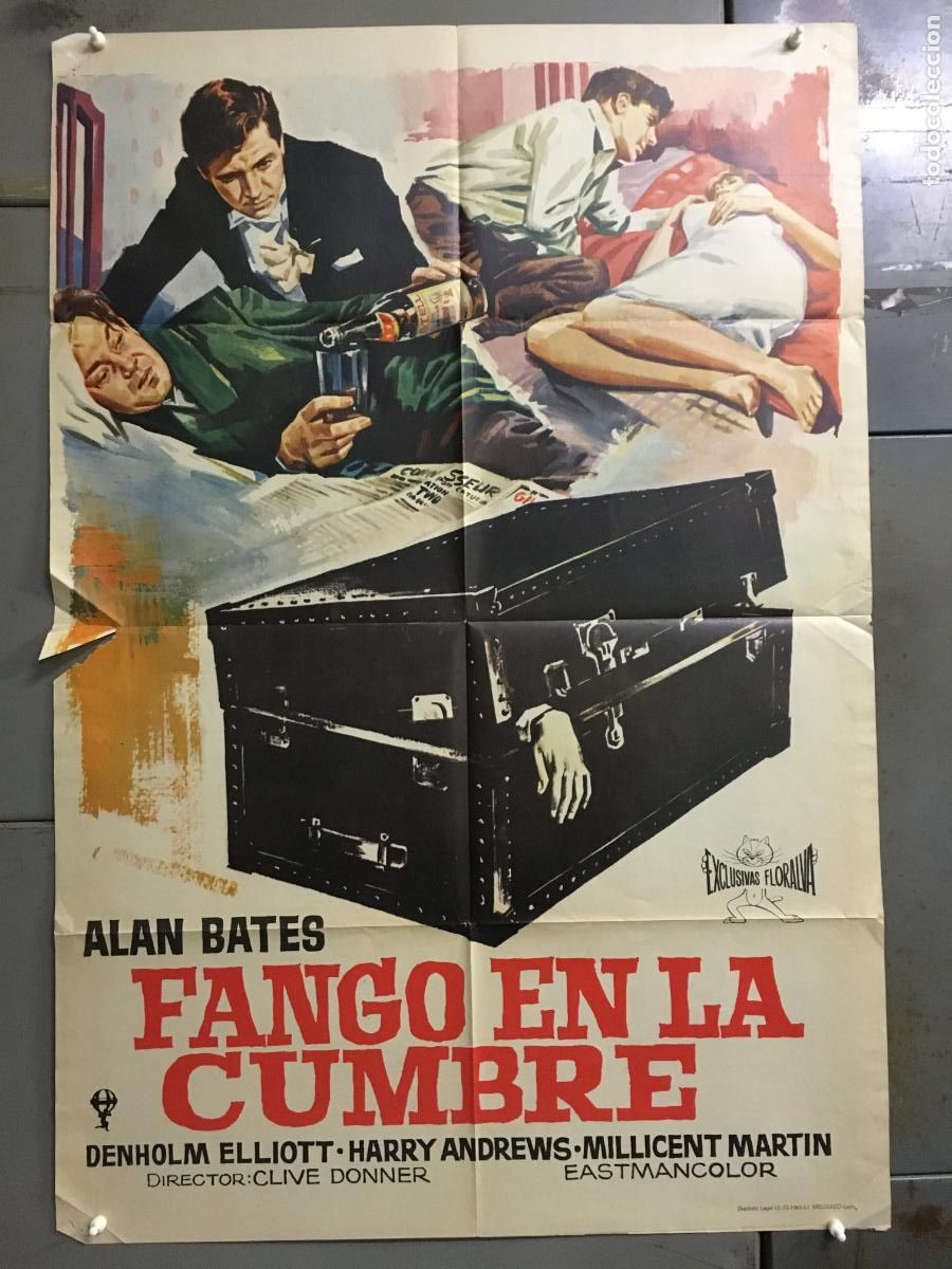 Cine: ODC C791 FANGO EN LA CUMBRE ALAN BATES POSTER ORIGINAL 70X100 ESTRENO