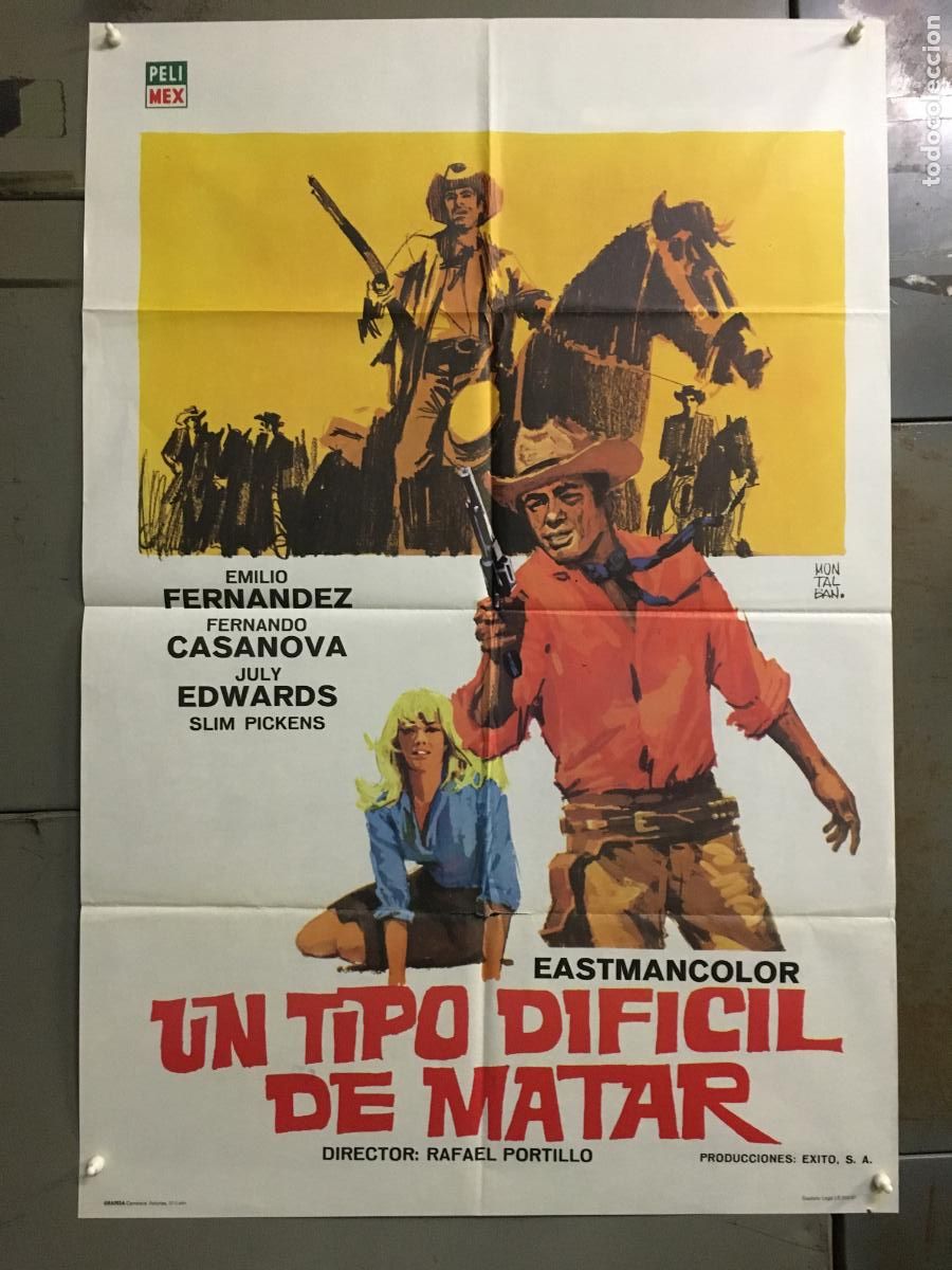 Cin&eacute;ma: ODC C794 UN TIPO DIFICIL DE MATAR EMILIO FERNANDEZ FERNANDO CASANOVA POSTER ORIGINAL 70X100 ESTRENO