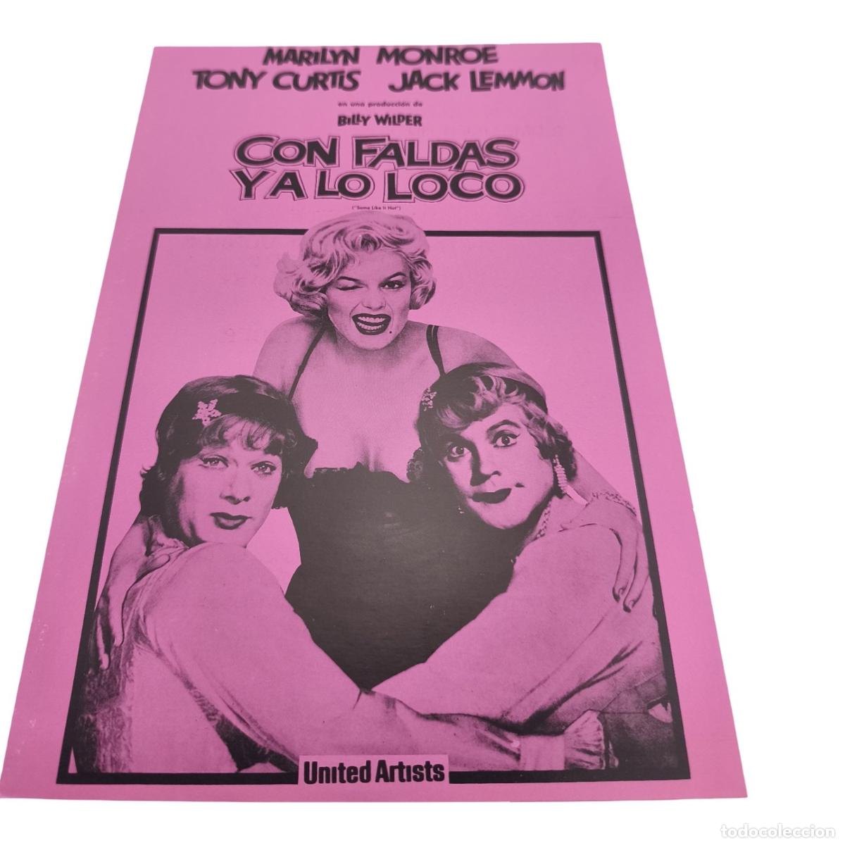 Cine: Con faldas y a lo loco / Some Like It Hot (1959) - Hoja de Prensa / Promo Reestreno (Billy Wilder, 2