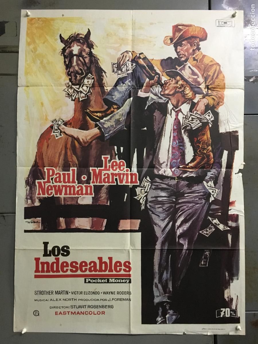 Cin&eacute;ma: ODC C800 LOS INDESEABLES PAUL NEWMAN LEE MARVIN MAC POSTER ORIGINAL 70X100 ESTRENO