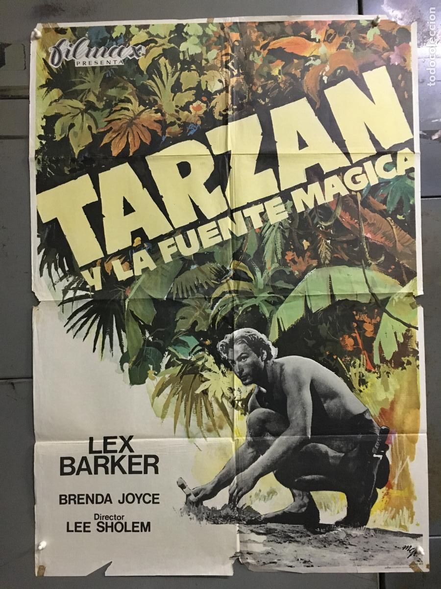 Cine: ODC C801 TARZAN Y LA FUENTE MAGICA LEX BARKER POSTER ORIGINAL 70X100 ESPA&Ntilde;OL R-75