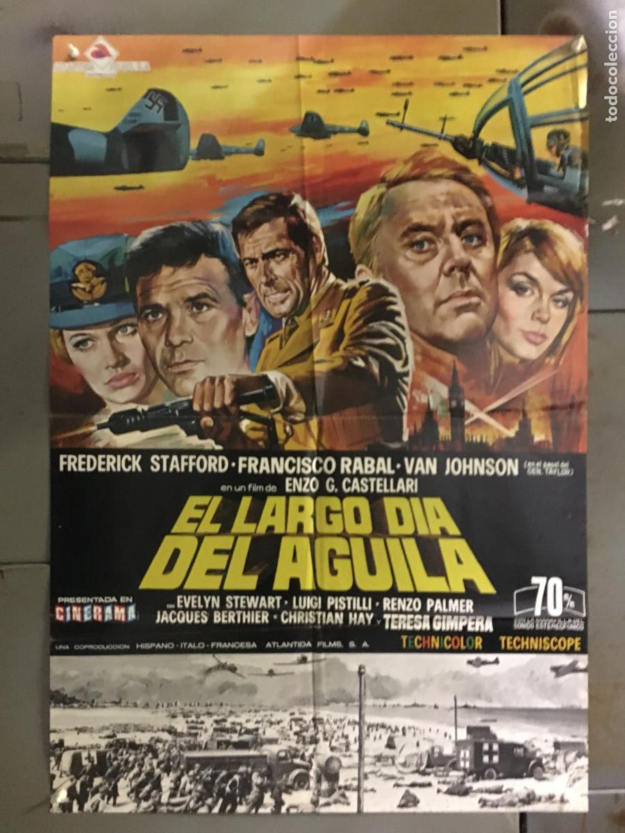 Cin&eacute;ma: ODC C803 EL LARGO DIA DEL AGUILA FRANCISCO RABAL CINERAMA JANO POSTER ORIGINAL 70X100 ESTRENO A