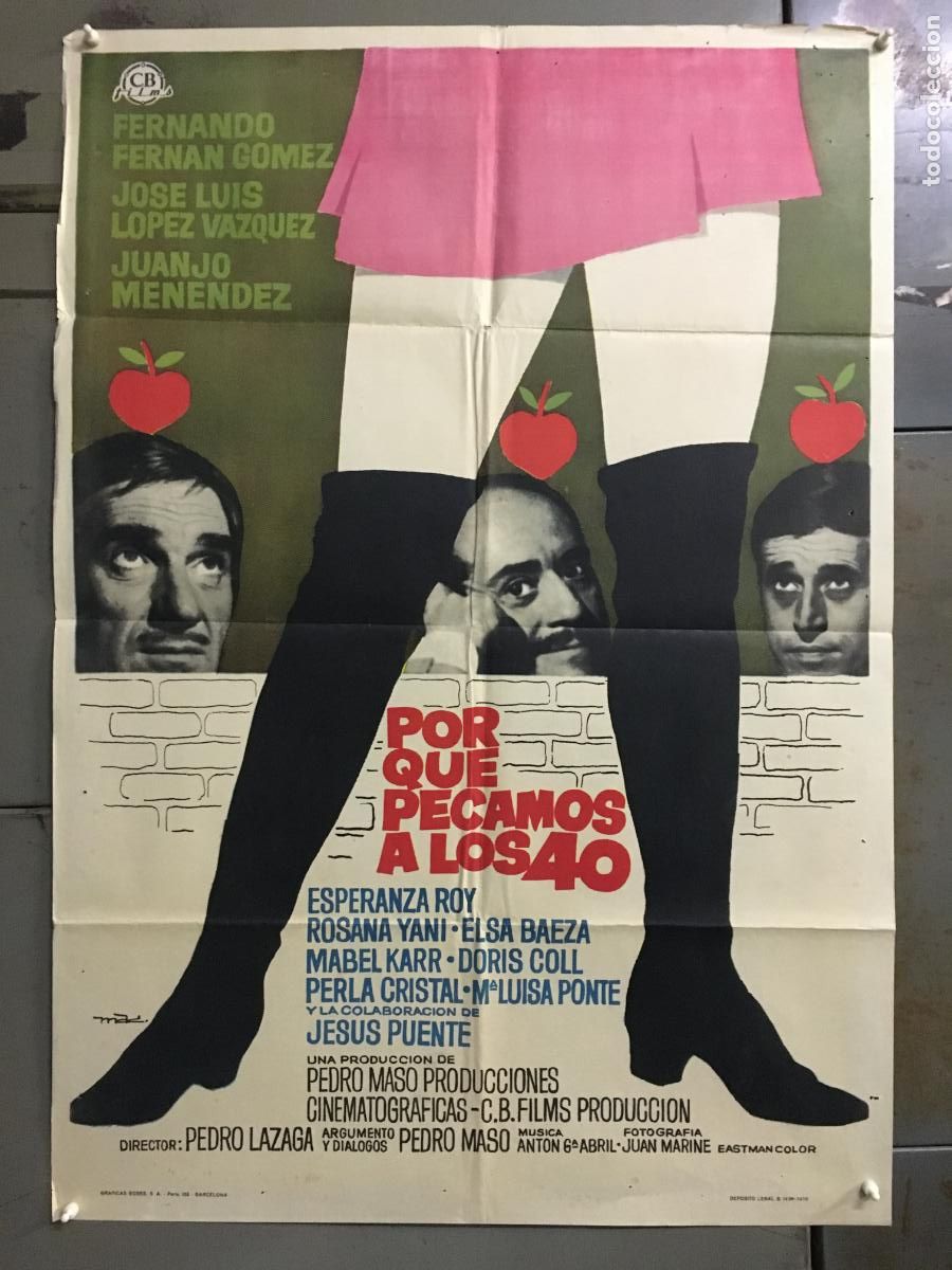 Cin&eacute;ma: ODC C805 POR QUE PECAMOS A LOS 40 FERNAN GOMEZ LOPEZ VAZQUEZ MAC POSTER ORIGINAL 70X100 ESTRENO
