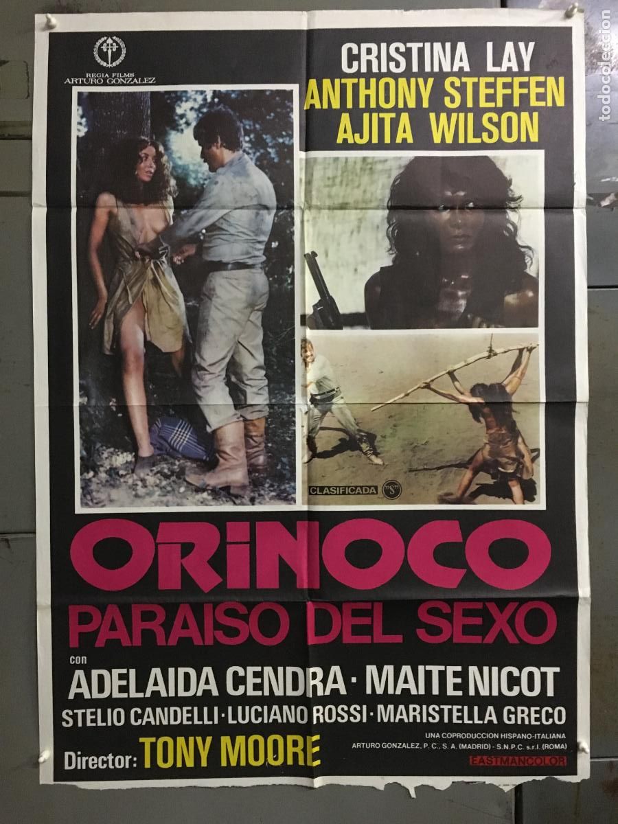 Cine: ODC C810 ORINOCO PARAISO DEL SEXO AJITA WILSON ANTHONY STEFFEN POSTER ORIGINAL ESTRENO 70X100