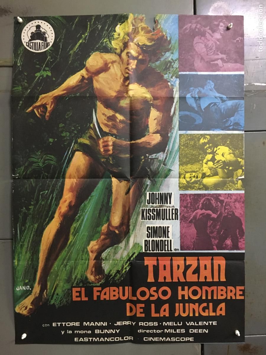 Cine: ODC C811 TARZAN EL FABULOSO HOMBRE DE LA JUNGLA JOHNNY KISSMULLER POSTER ORIGINAL 70X100 ESTRENO