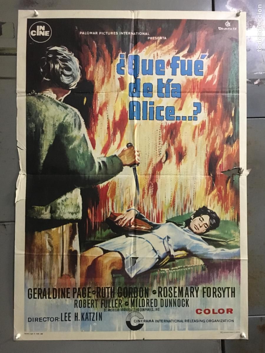Cine: ODC C816 QUE FUE DE TIA ALICE GERALDINE PAGE POSTER ORIGINAL ESTRENO 70X100