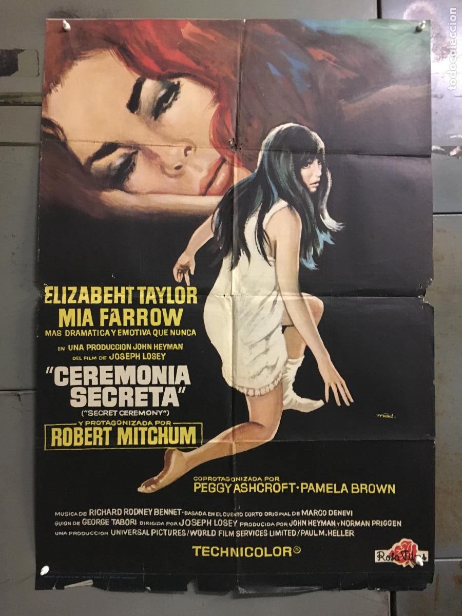 Cine: ODC C821 CEREMONIA SECRETA ELIZABETH TAYLOR MIA FARROW MAC POSTER ORIGINAL 70X100 ESTRENO