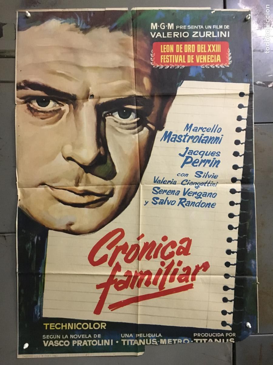 Cinema: ODC C826 CRONICA FAMILIAR MARCELLO MASTROIANNI POSTER ORIGINAL 70X100 ESTRENO