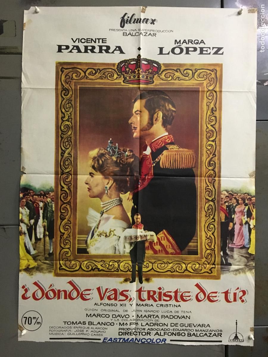 Cine: ODC 829 DONDE VAS TRISTE DE TI VICENTE PARRA MARGA LOPEZ POSTER 70X100 ESPA&Ntilde;OL R-73
