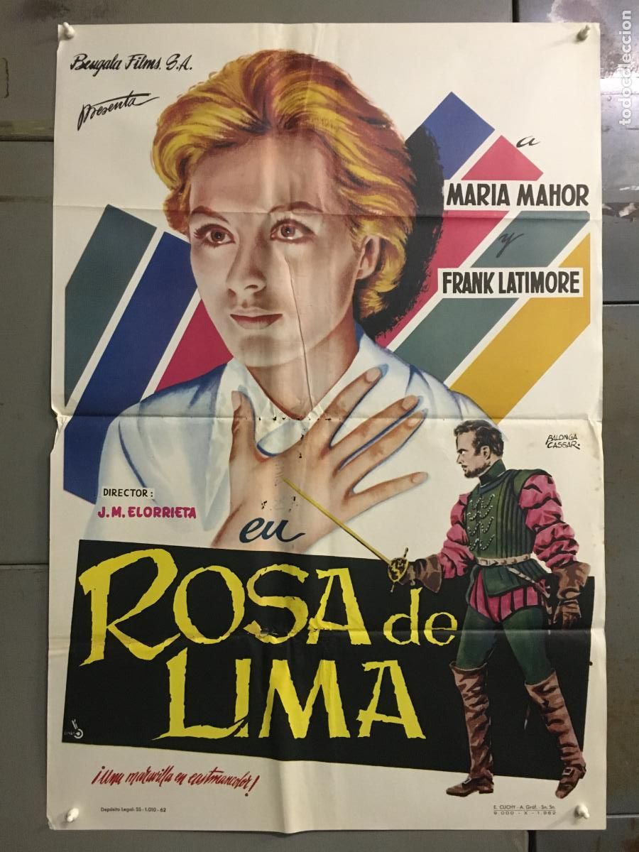 Cine: ODC C830 ROSA DE LIMA MARIA MAHOR FRANK LATIMORE BALONGA CASSAR POSTER ORIGINAL 70X100 ESTRENO