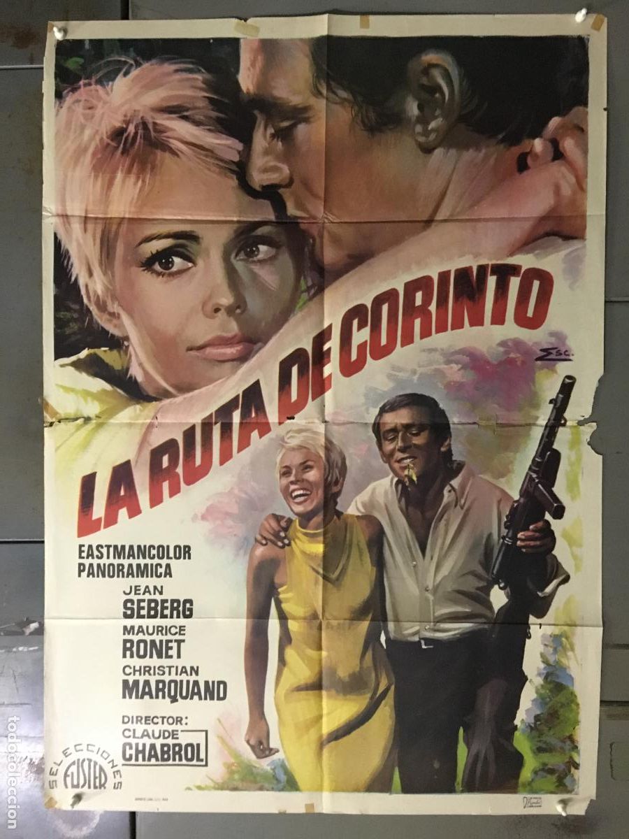 Cine: ODC C834 LA RUTA DE CORINTO JEAN SEBERG MAURICE RONET POSTER ORIGINAL 70X100 ESTRENO