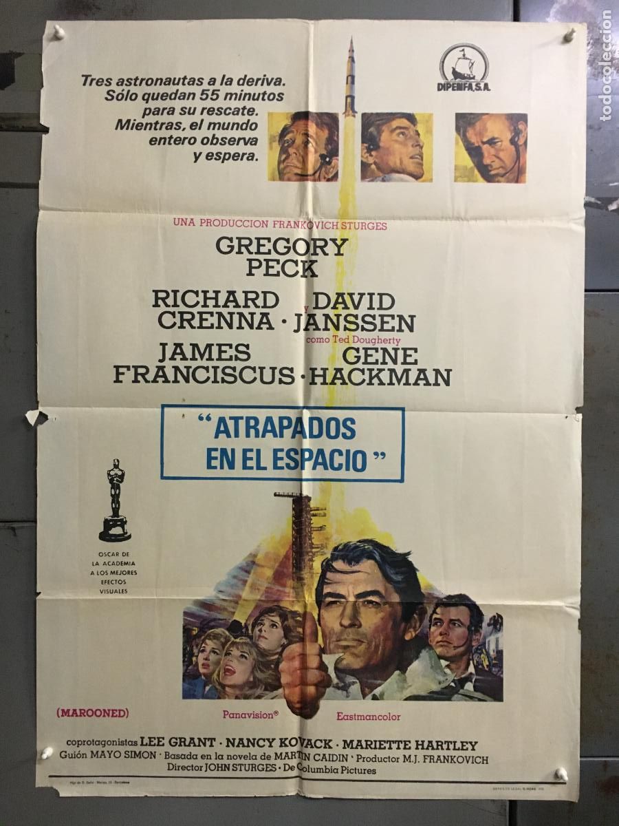 Cinema: ODC C835 ATRAPADOS EN EL ESPACIO GREGORY PECK DAVID JANSSEN JOHN STURGES POSTER ORIG 70X100 ESTRENO