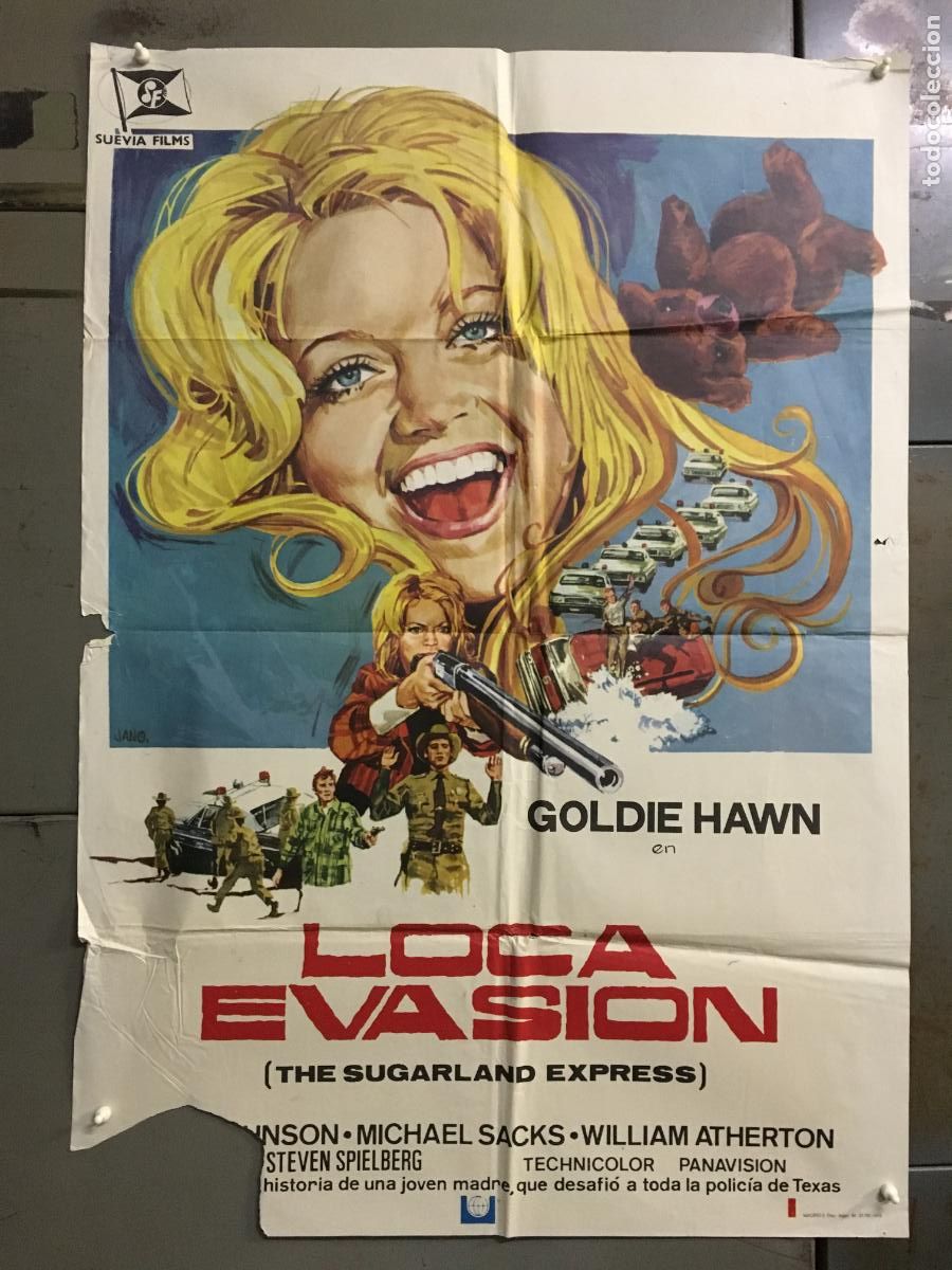 Cinema: ODC C837 LOCA EVASION STEVEN SPIELBERG GOLDIE HAWN JANO POSTER ORIGINAL 70X100 ESTRENO
