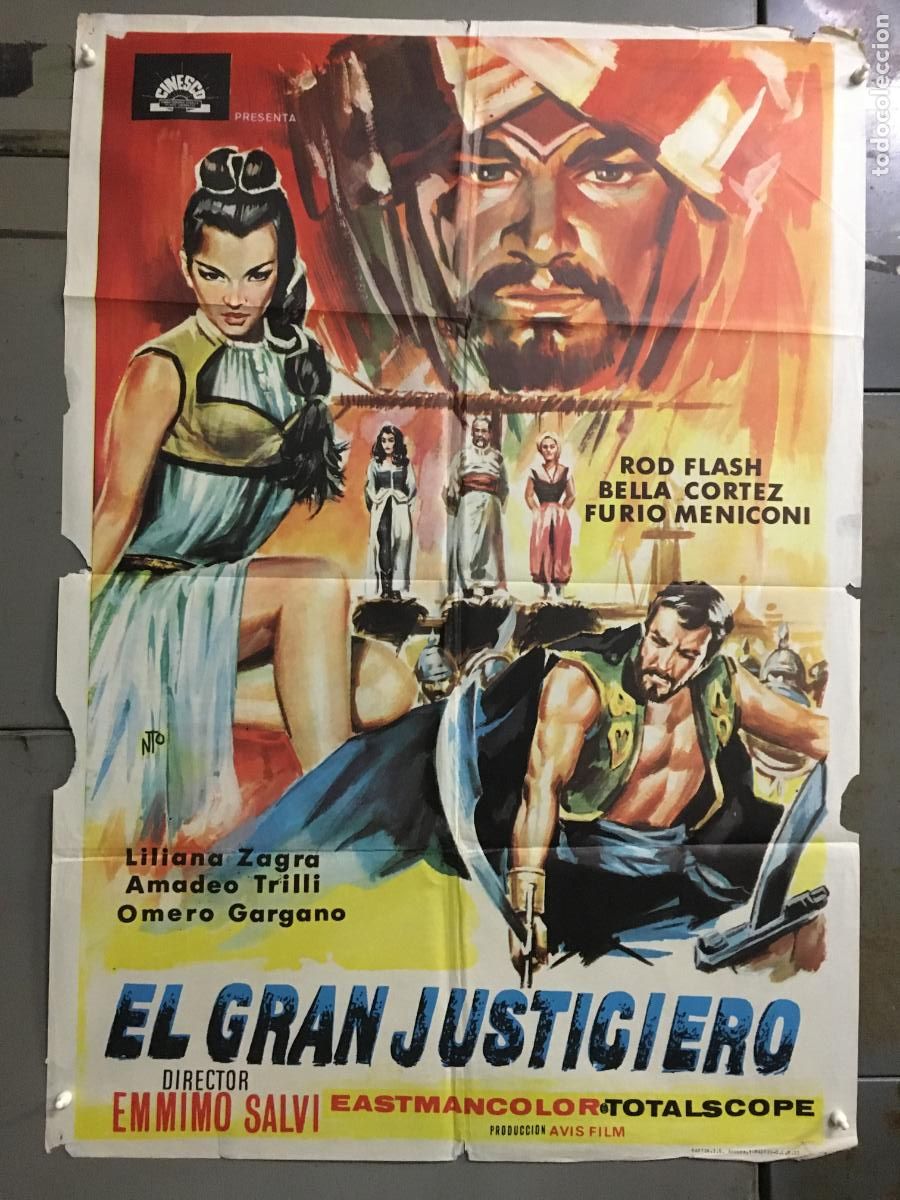 Cine: ODC C839 EL GRAN JUSTICIERO BELLA CORTEZ ROD FLASH NTO POSTER ORIGINAL 70X100 ESTRENO
