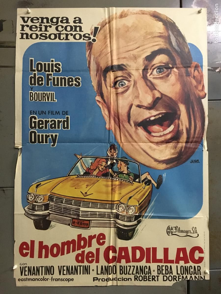 Cinema: ODC C840 EL HOMBRE DEL CADILLAC BOURVIL LOUIS DE FUNES POSTER ORIGINAL ESPA&Ntilde;OL 70X100 R-75