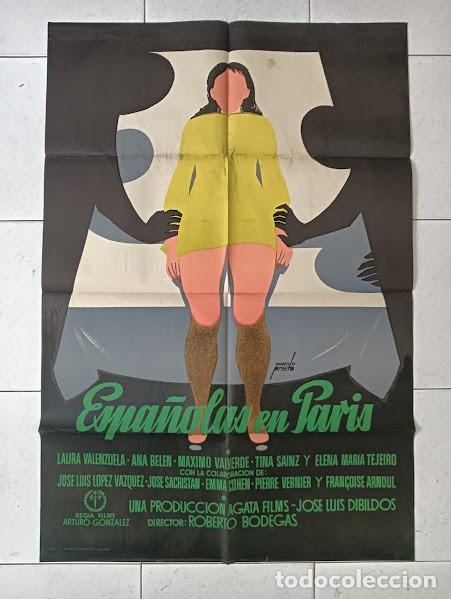 Cine: VKD 2599 ESPA&Ntilde;OLAS EN PARIS ANA BELEN ROBERTO BODEGAS MANOLO PRIETO POSTER ORIGINAL ESTRENO 70X100 A