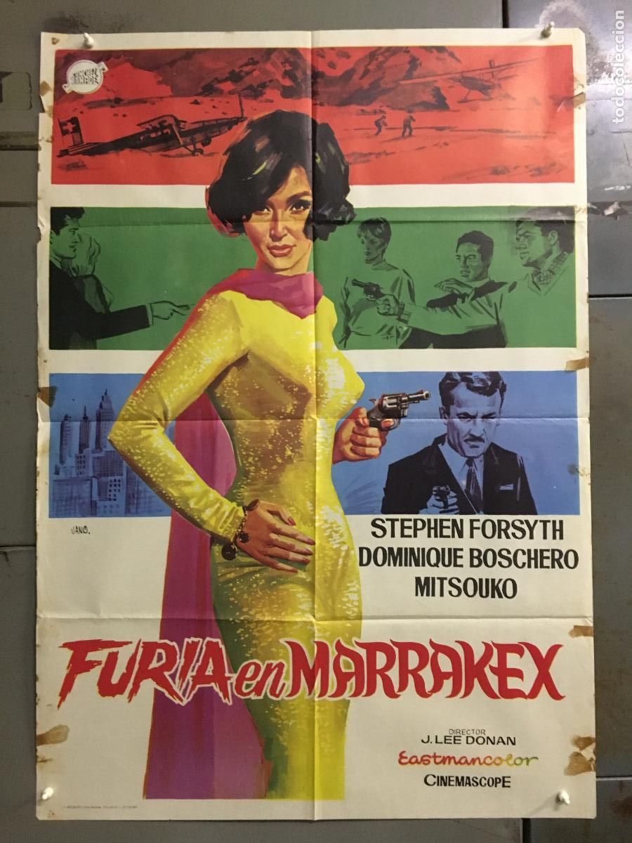 Cinema: ODC C846 FURIA EN MARRAKEX STEPHEN FORSYTH DOMINIQUE BOSCHERO POSTER ORIGINAL ESTRENO 70X100