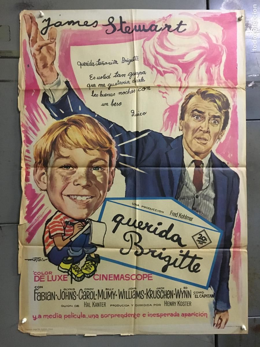 Cinema: ODC C849 QUERIDA BRIGITTE BARDOT JAMES STEWART POSTER ORIGINAL 70X100 ESTRENO